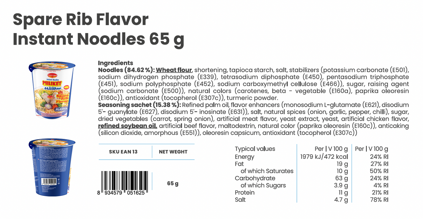 Mi Ly Instant-Nudeln im Becher 24x65g