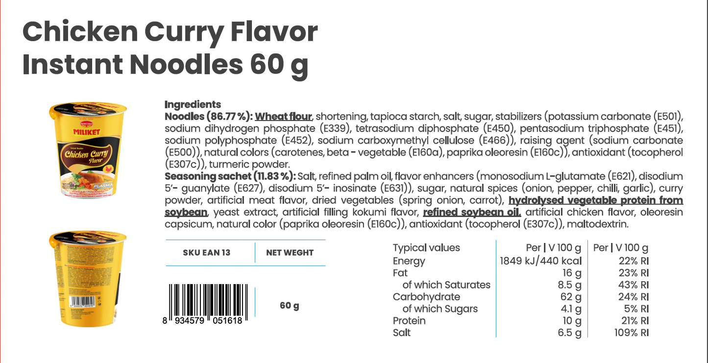 Mi Ly Instant-Nudeln im Becher 24x65g