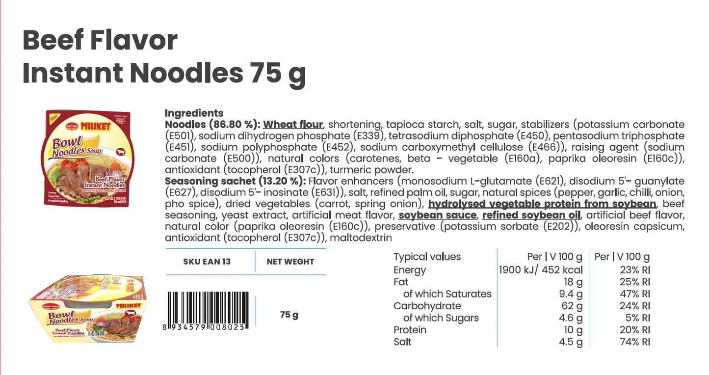 To Mi Instant-Nudeln in der Schale 10x75g