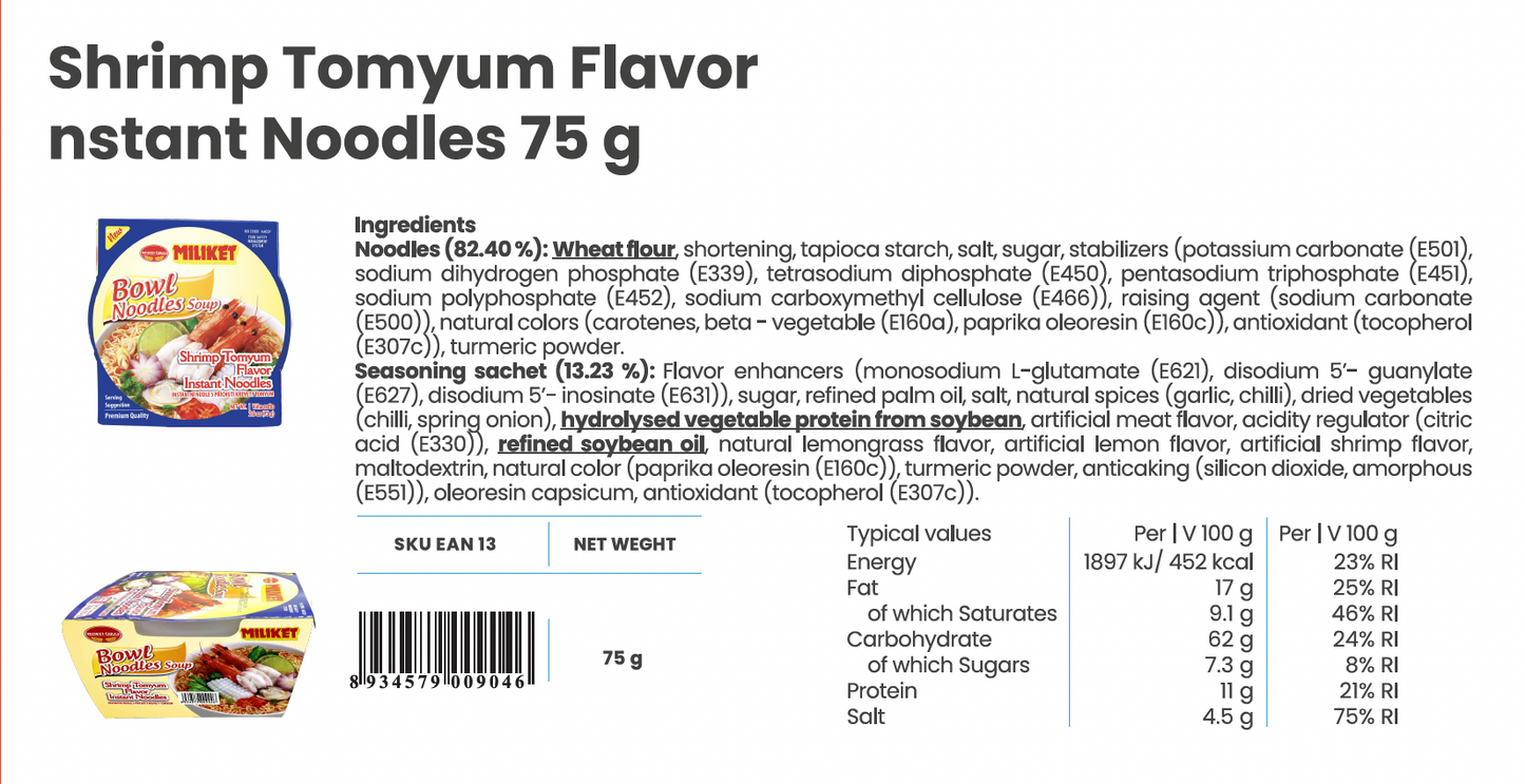 To Mi Instant-Nudeln in der Schale 10x75g