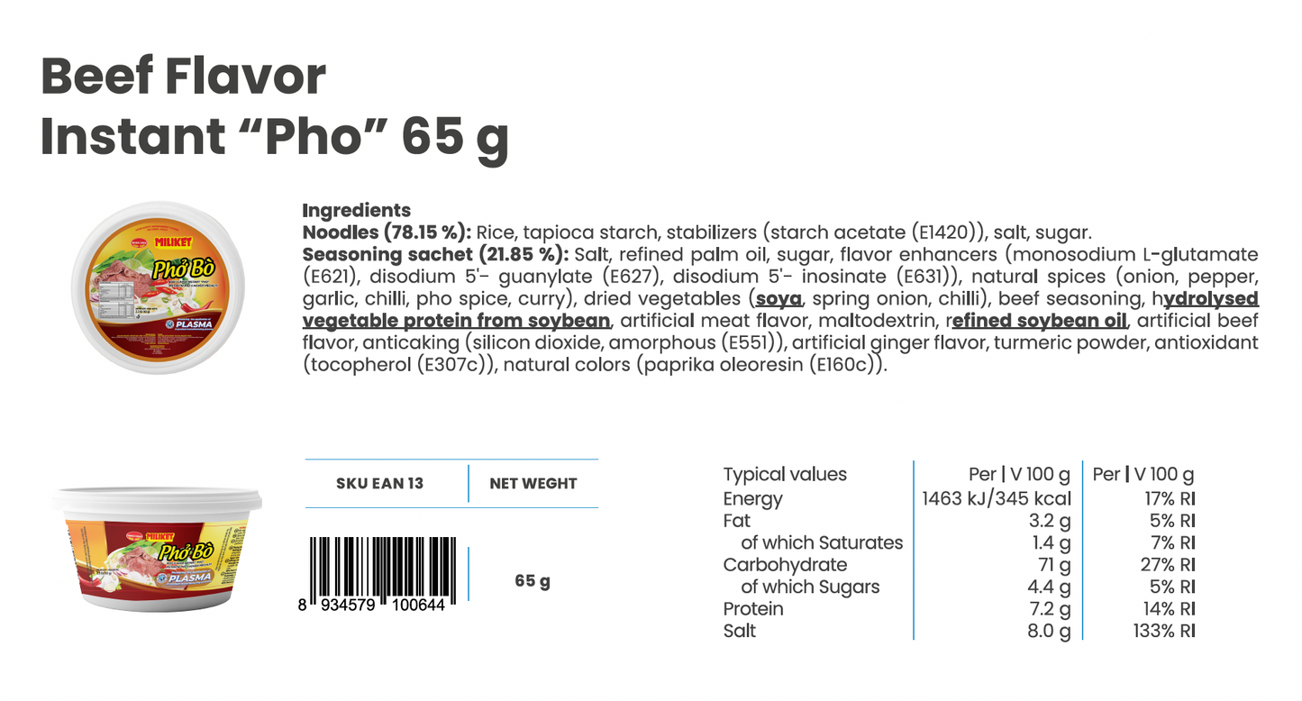 To Pho Instant-Nudeln in der Schale 10x65g